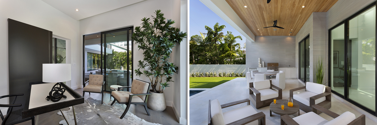 Contemporary Office, Loggia to Pool Outdoor Living Space